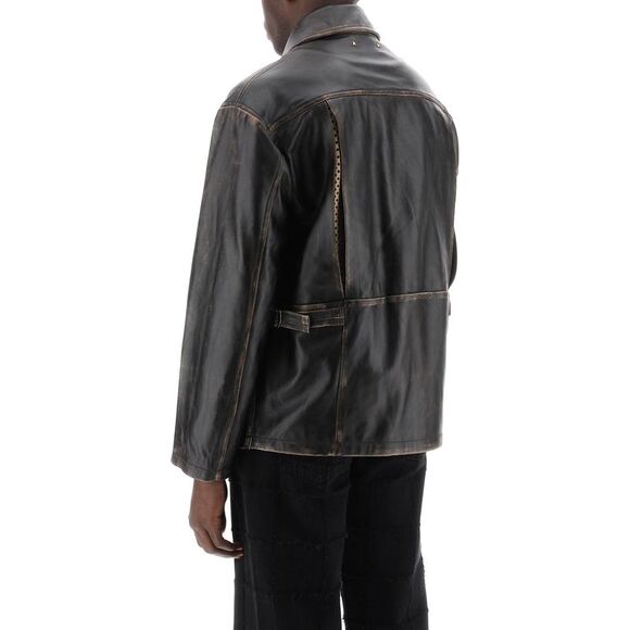 GOLDEN GOOSE Leone Aviator Jacket In Lived-In-Effect Leather - Picture 3 of 4